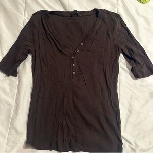 Banana Republic Chocolate Knit Top (3/4 Sleeve)